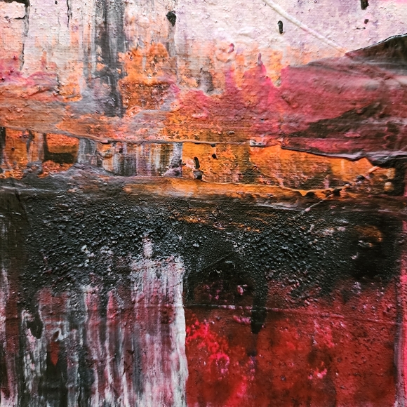 HANDCRAFTED Abstract Painting Neon HANDPAINTED Artwork Canvas Wall Art Decor - Picture 7 of 14